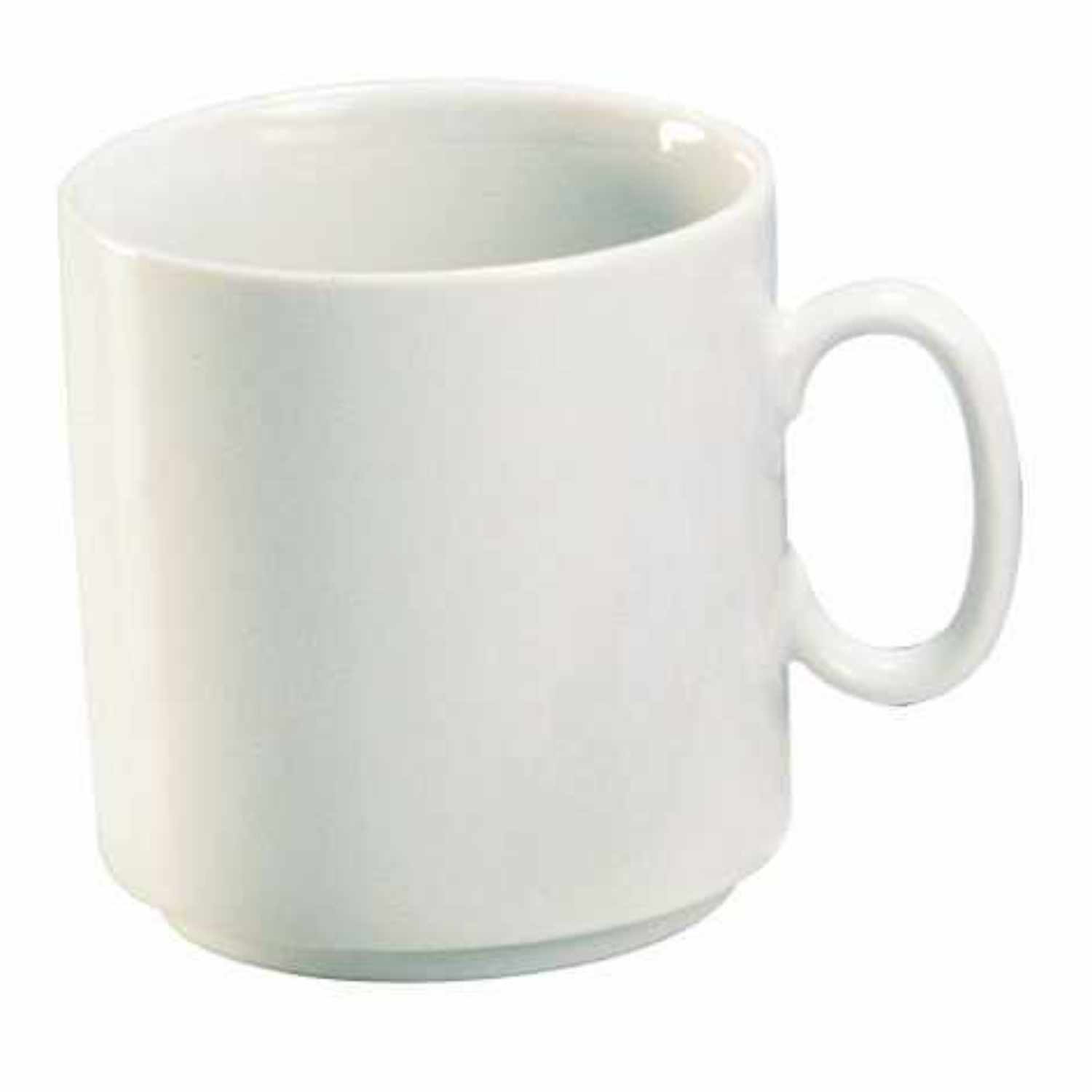 Porzellan-Tasse weiß, 0,26l, von KREUL. Schlichte, elegante Tasse mit Henkel, ideal für Kaffee oder Tee.