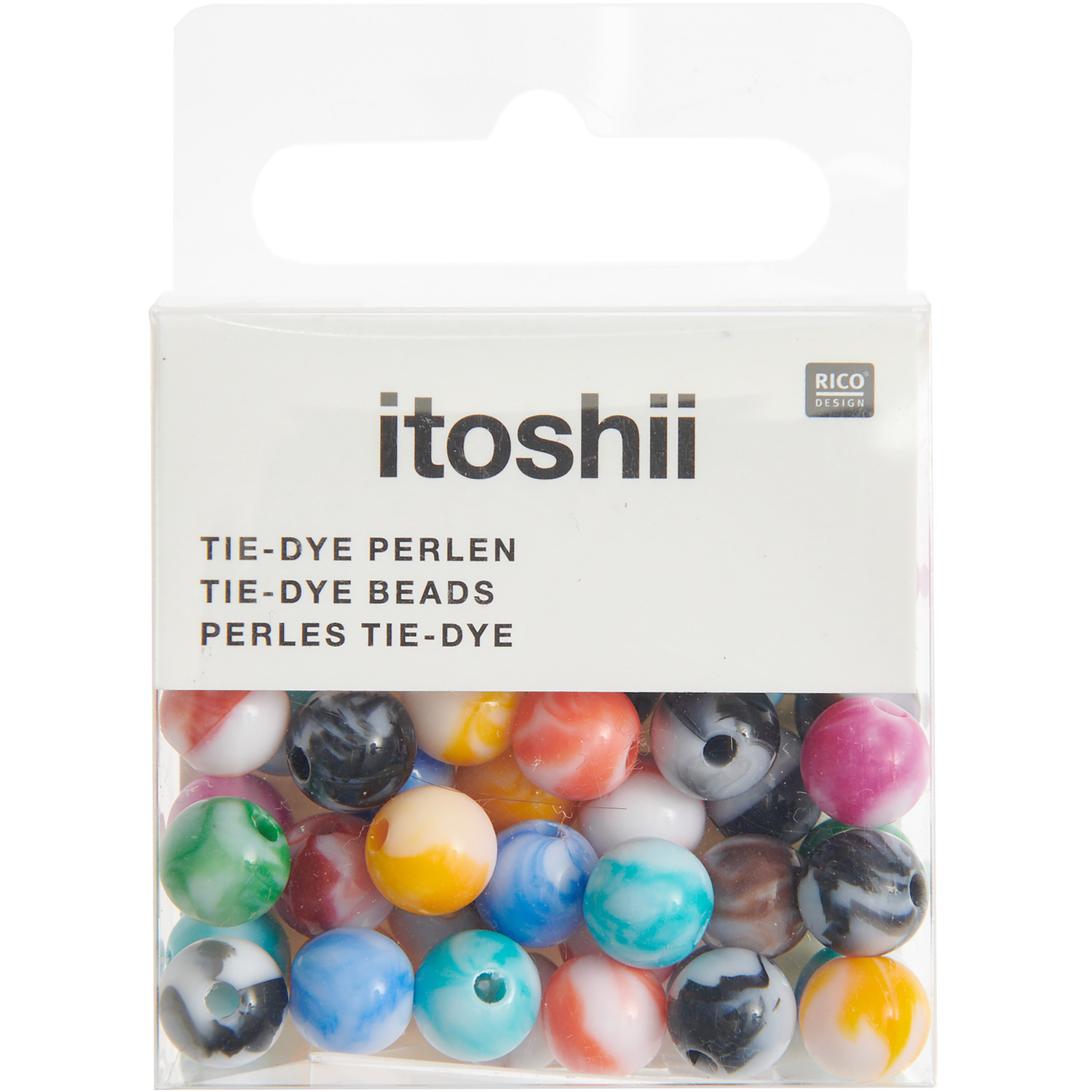 itoshii Tie-dye Perlen multicolor 8mm 48 Stück von Rico Design
