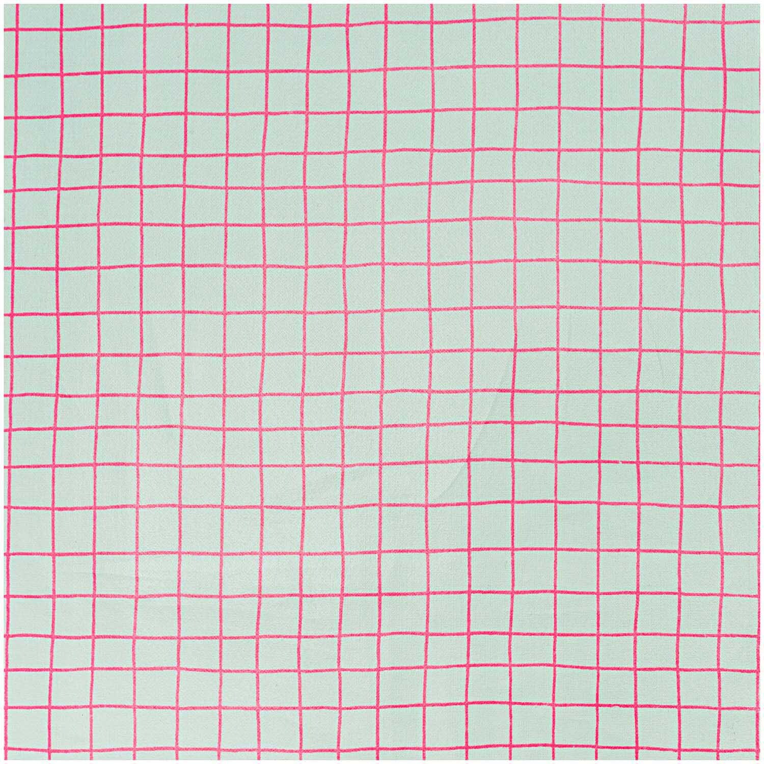 Stoff Karo mint-neon 25x70cm beschichtet von Rico Design zeigt ein kariertes Muster in Mint und Neon.