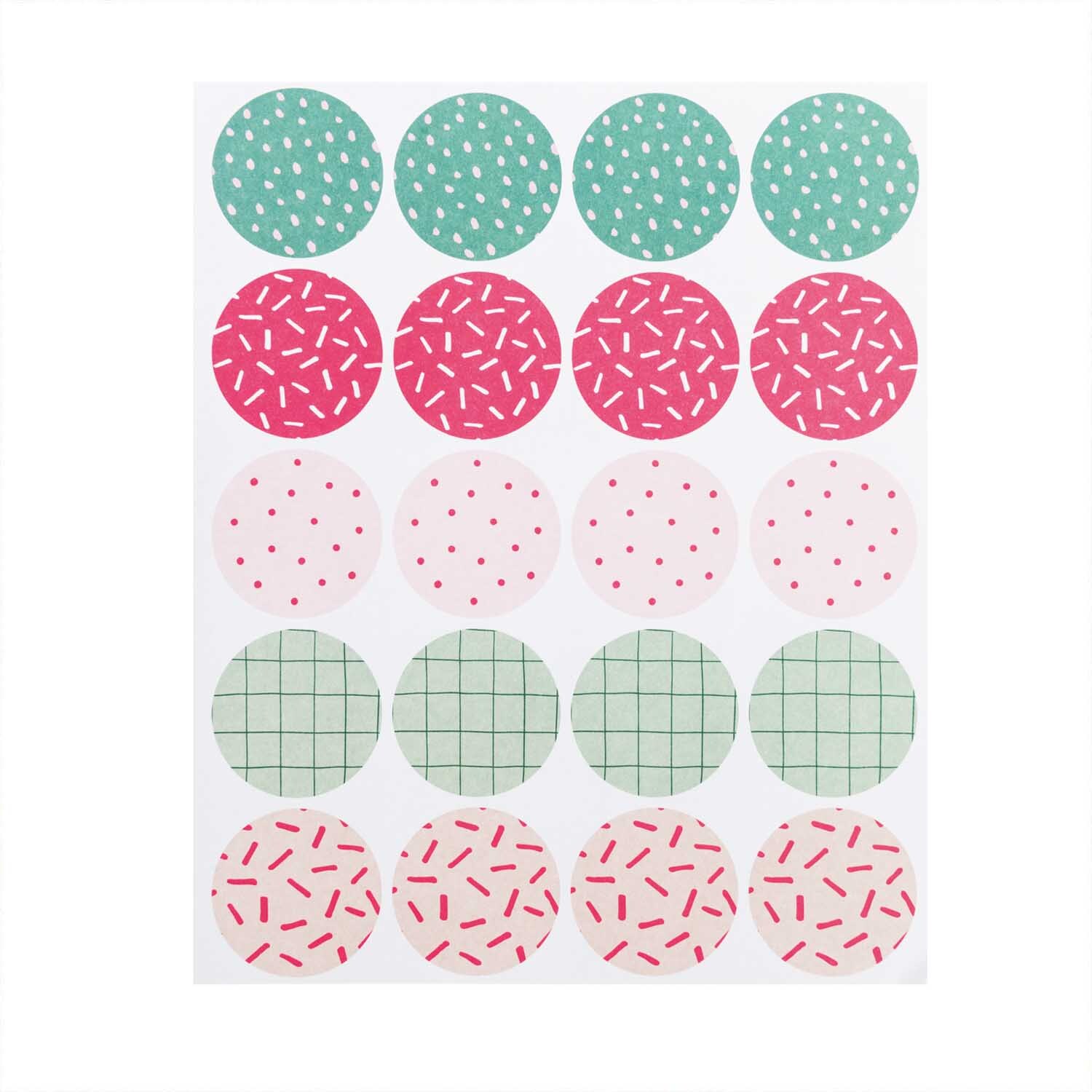 Paper Poetry Sticker Hygge Flowers 6 Blatt zeigt bunte, runde Sticker mit Mustern von Rico Design.