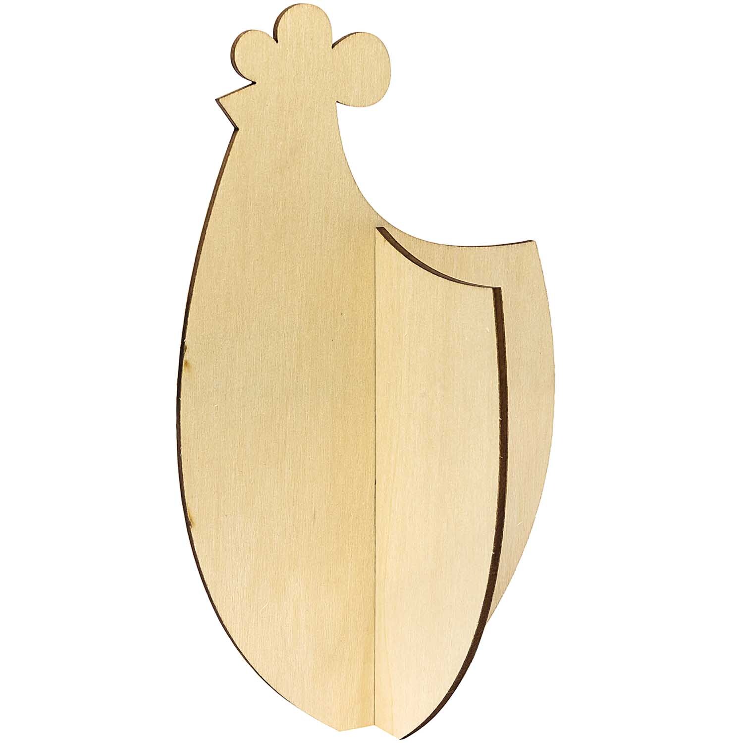 Steckhühner 2 Stück aus Holz in Form eines Huhns, ideal für Dekorationen von Rico Design.