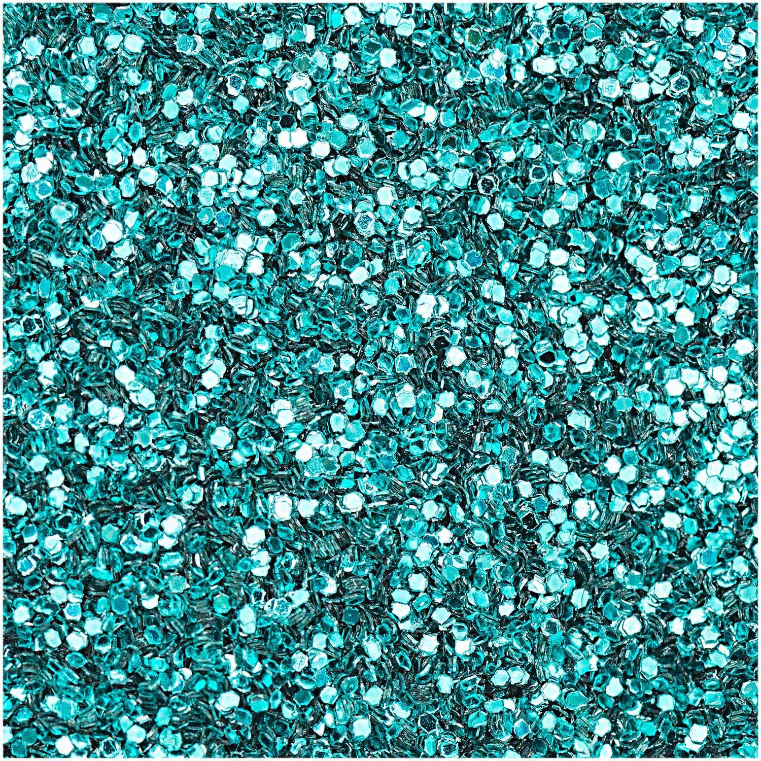Glitter 6g: Nahaufnahme von mintgrünem Glitzer von Rico Design, ideal für kreative Bastelprojekte.