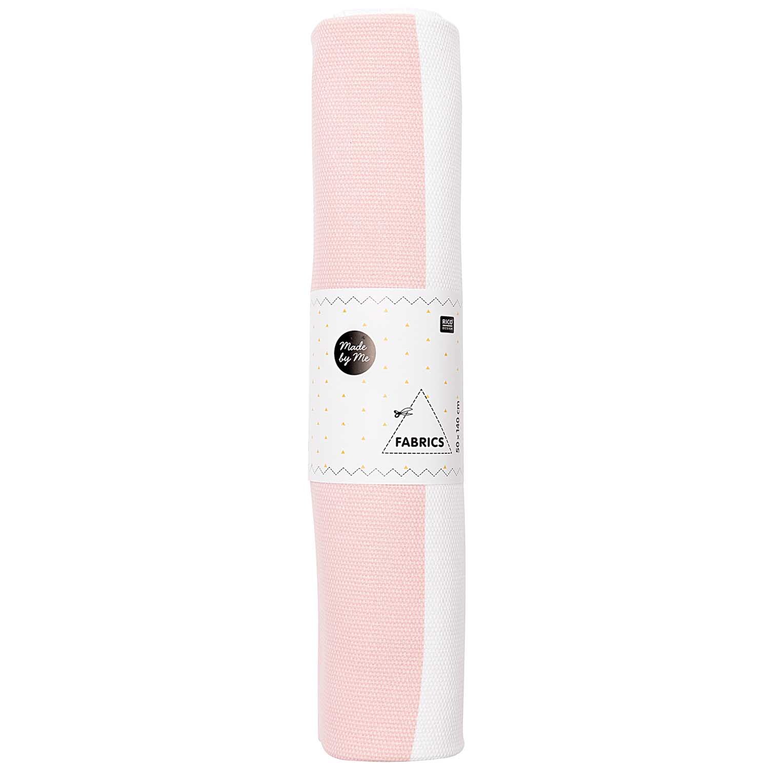 Druckstoff Canvas  Streifen weiß-rosa 50x140cm von Rico Design
