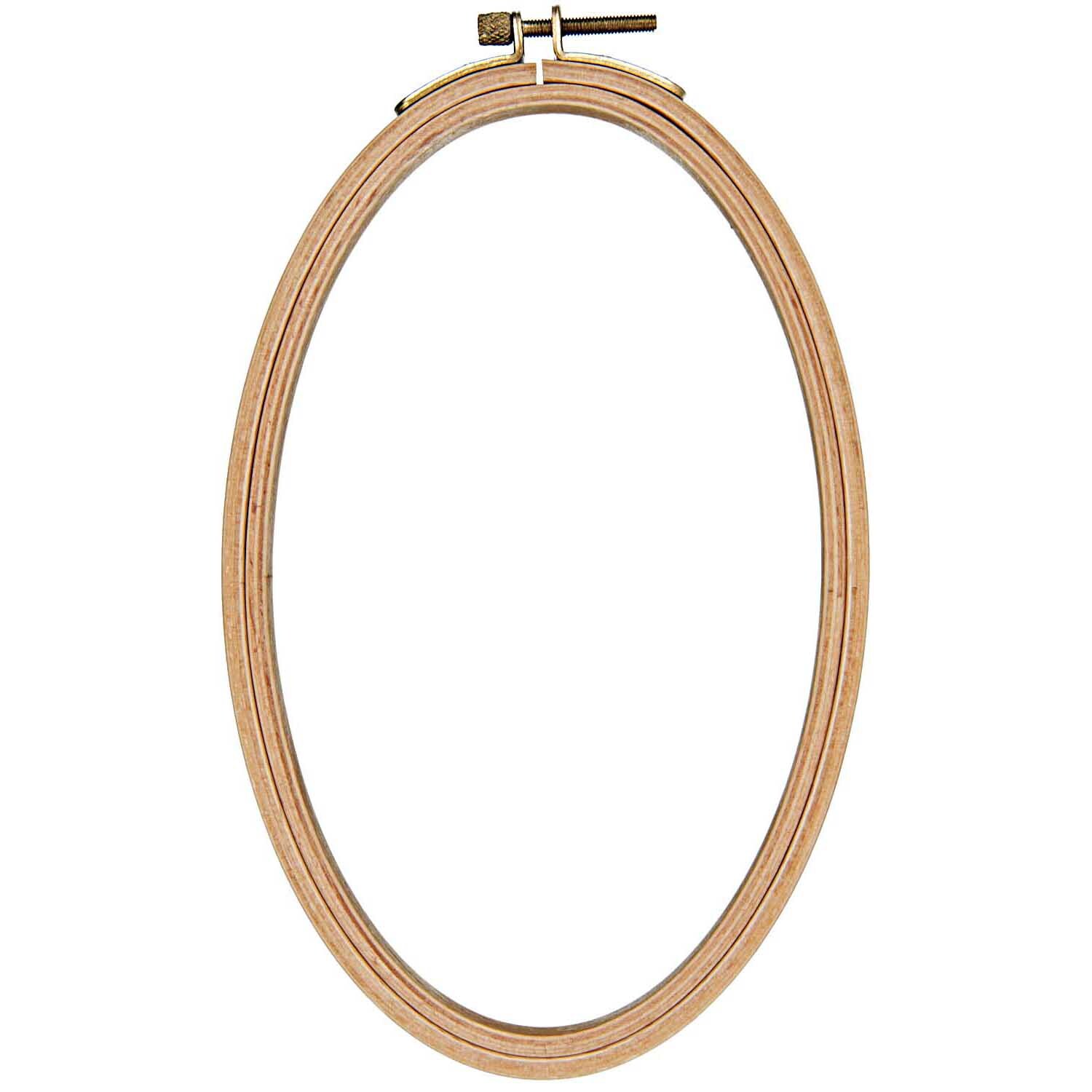 Stickring oval 13x21cm von Rico Design in natürlichem Holzton. Ideal für Stickarbeiten und Dekoration.