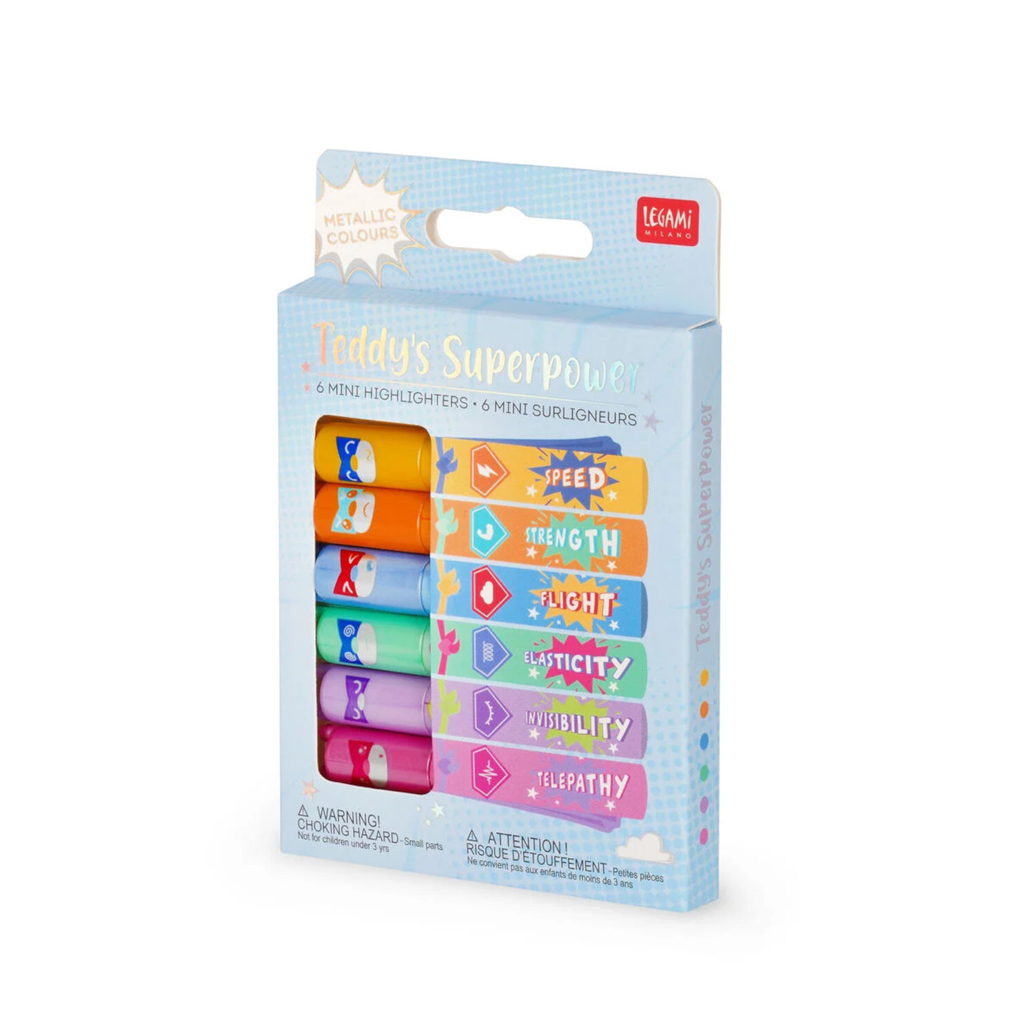 Textmarker Set Teddy's Superpower 6-teilig von Legami 