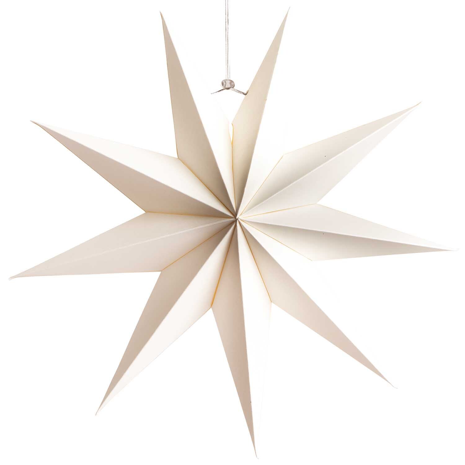 Papierstern auffaltbar 28cm von Rico Design in elegantem Weiß, ideal für festliche Dekorationen.