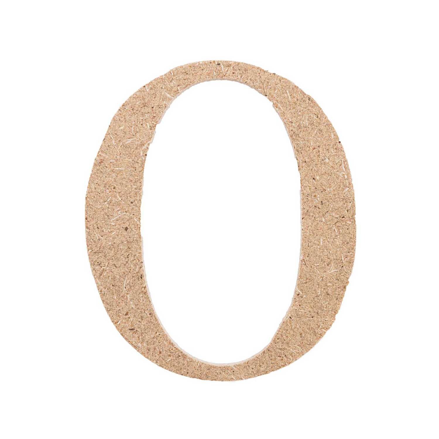 MDF Zahl von Rico Design: Eine naturfarbene, strukturierte Zahl aus MDF in Form einer Null. Ideal für kreative Projekte.
