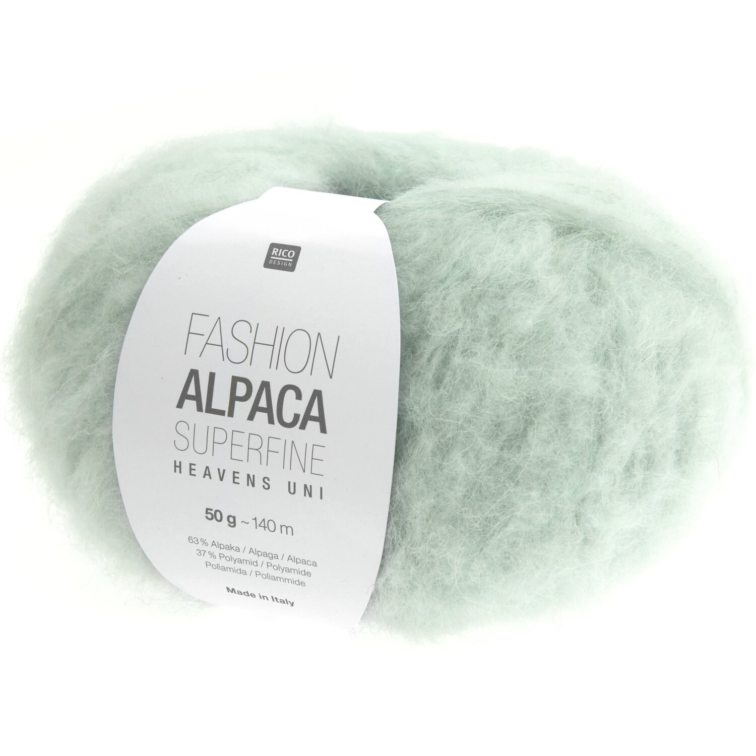Fashion Alpaca Superfine Heavens Uni, aquamarinfarbene Wolle von Rico Design, 50g, 140m.
