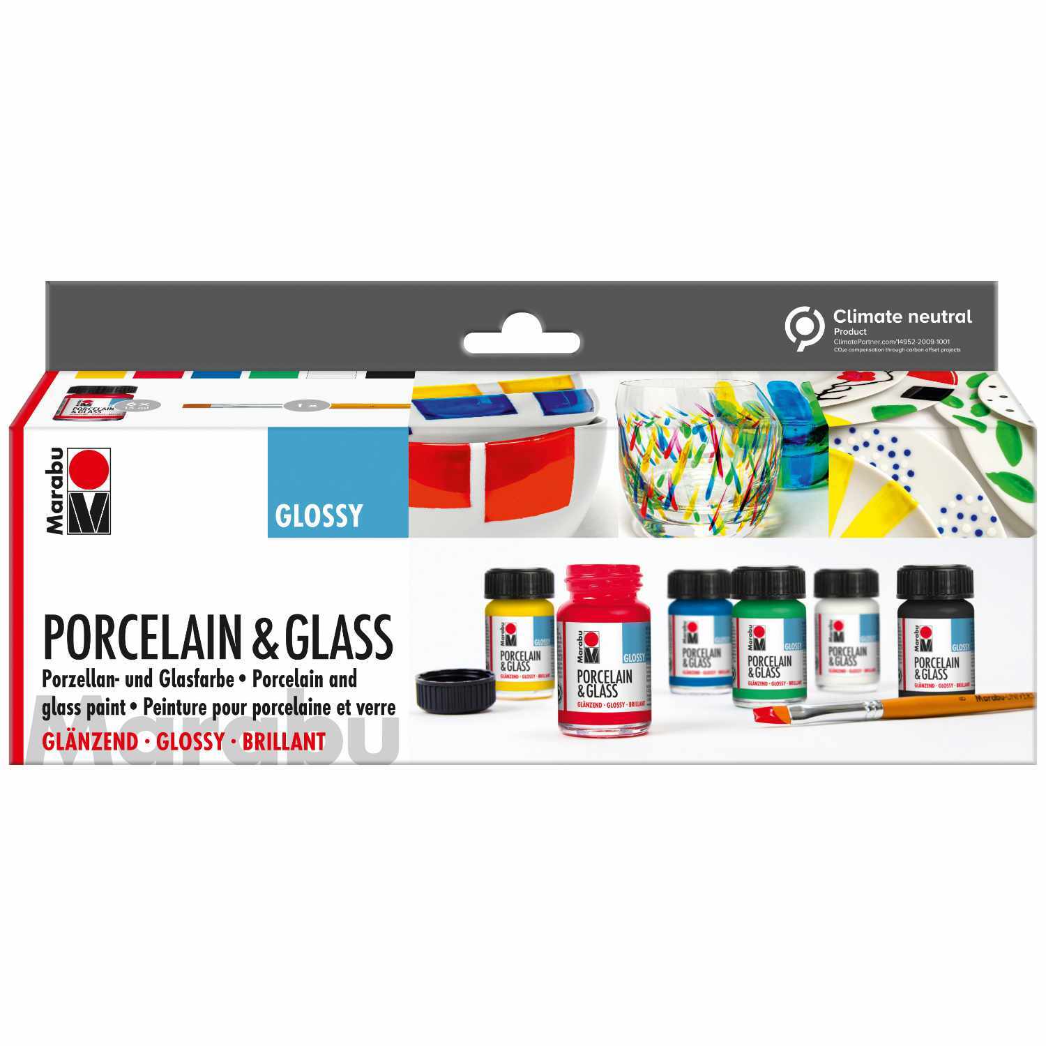Porcelain & Glass Starterset glossy 7-teilig von Marabu 