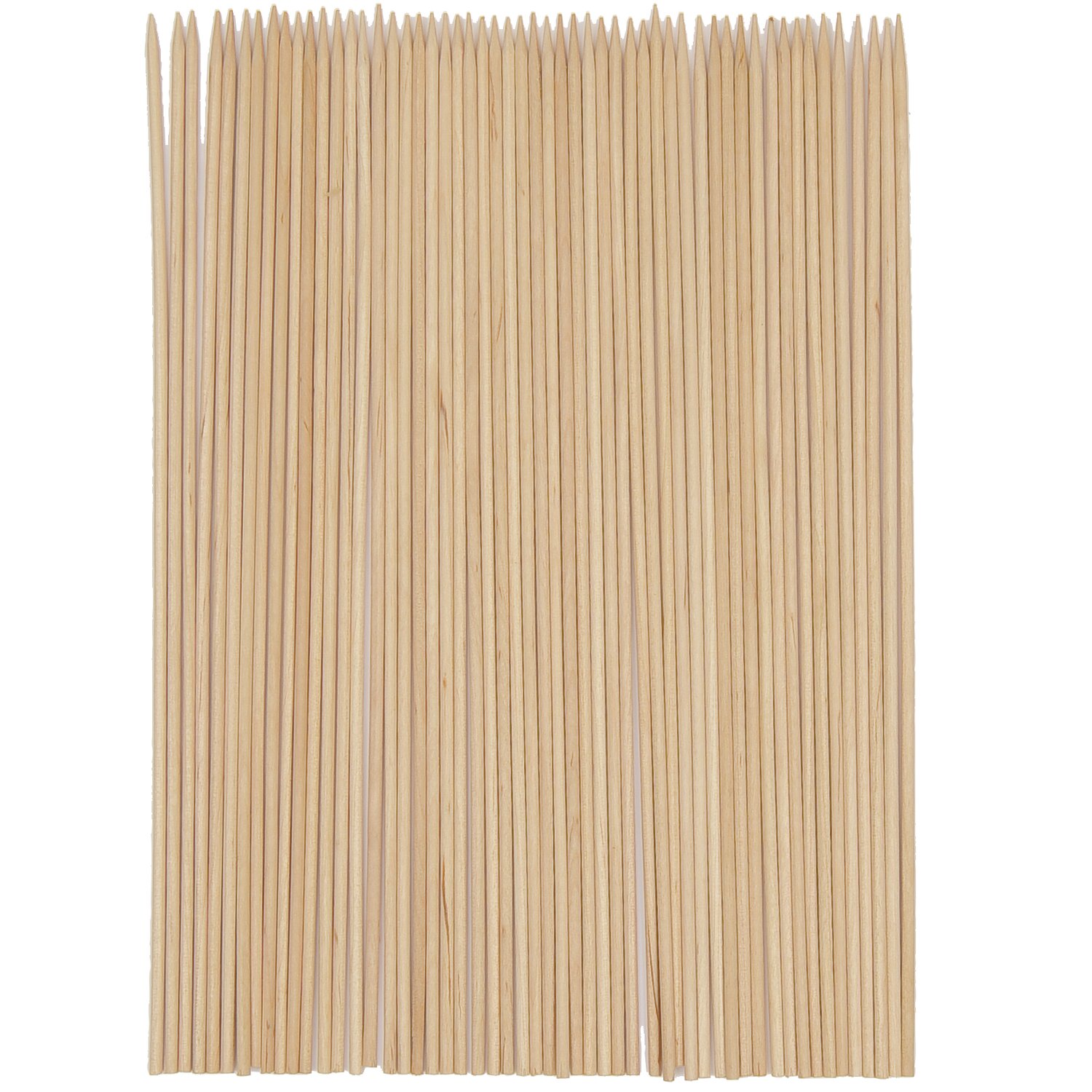Holzspieße Natur 20cm, 50 Stück, aus hellem Holz, ideal für Grillen und Kochen.