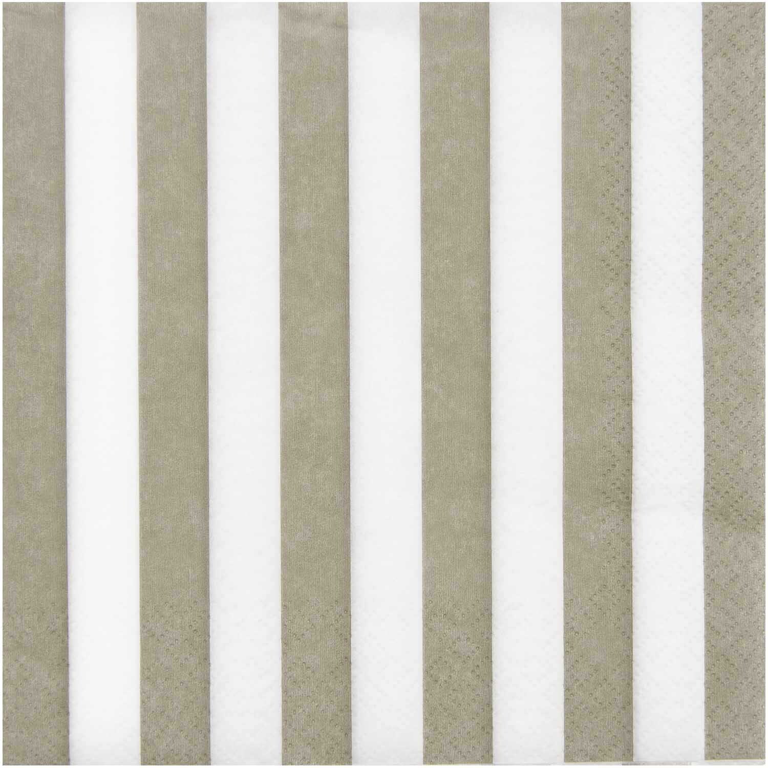 Servietten beige-weiß gestreift 33x33cm von Rico Design, 20 Stück. Elegantes Streifenmuster für stilvolle Tischdekoration.