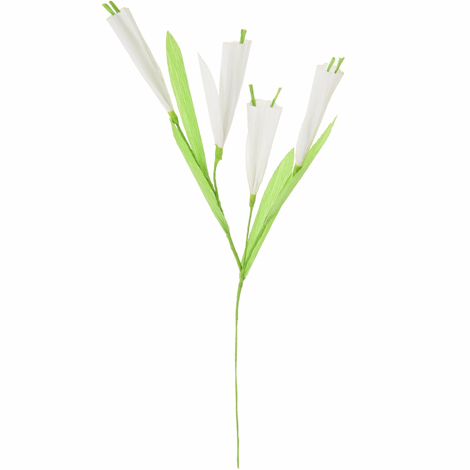 Papierblume mit 4 Blüten Weiß, elegante Dekoration von Rico Design, 53x13x3cm, ideal für kreative Projekte.
