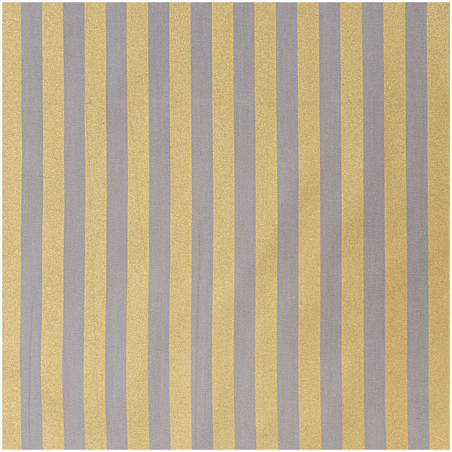Stoff Streifen grau-gold 140cm von Rico Design zeigt elegante Streifen in Grau und Gold auf hochwertigem Material. Ideal für stilvolle Nähprojekte.