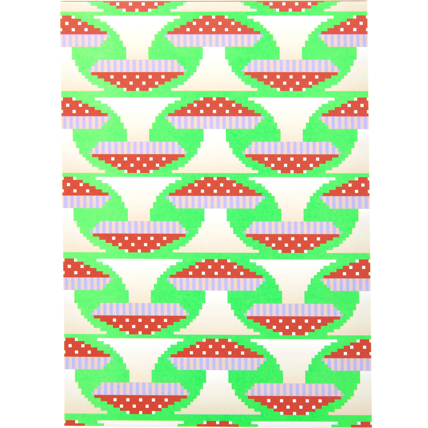 Paper Poetry Motivpapierblock Shrooom mit buntem Pilzmuster von Rico Design, 24 Blatt.