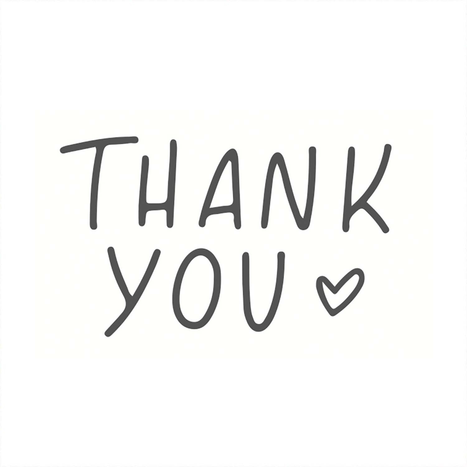 Stempel Thank You 35x55mm zeigt handgeschriebenen Text "Thank You" mit Herzsymbol, Marke May&Berry.