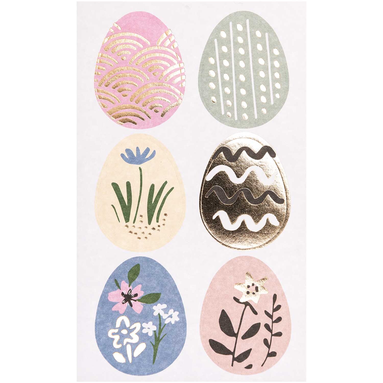 Paper Poetry Sticker Bunny Hop Ostereier mit floralen und geometrischen Mustern in Pastellfarben. Ideal für Osterdekorationen. Marke: Rico Design.