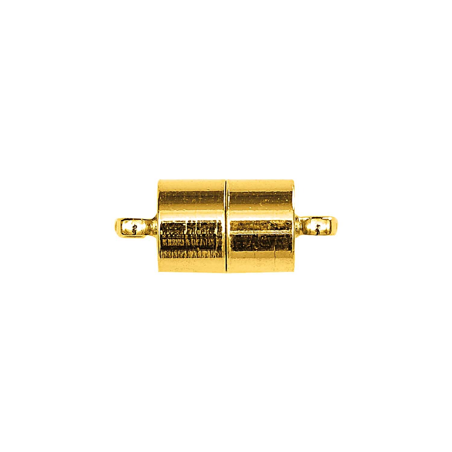 Magnetverschluß länglich gold 11mm von Rico Design, zylindrisch, glänzend, ideal für Schmuckdesign.
