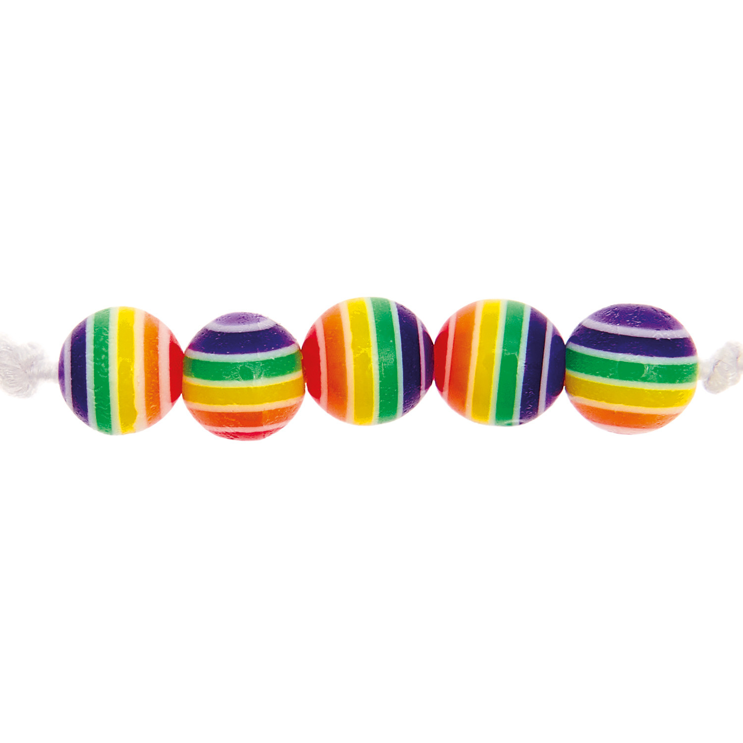 itoshii Regenbogen Perlen 4mm, 120 Stück von Rico Design. Bunte Perlen in Regenbogenfarben aufgereiht. Ideal für kreative Bastelprojekte.