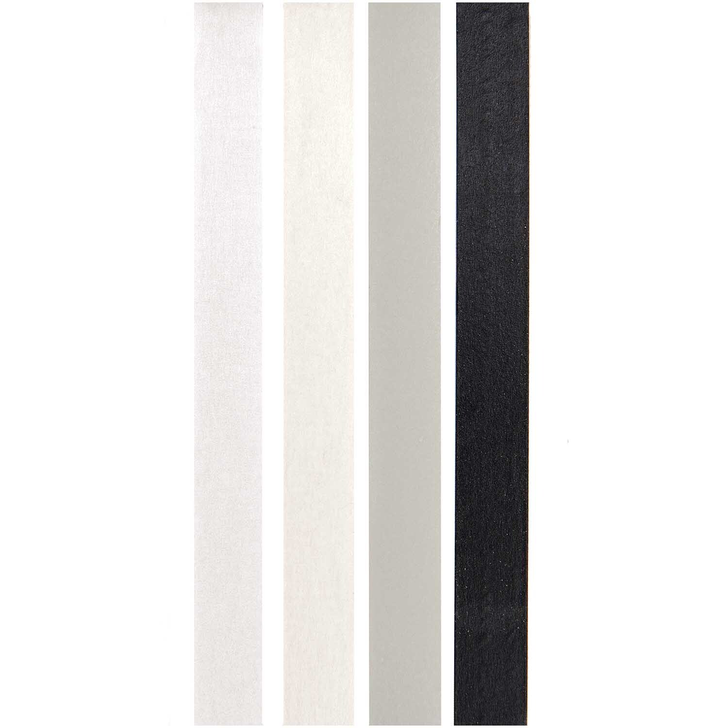 Paper Poetry Tape Set: Vier schwarze und weiße Streifen von Rico Design, ideal für kreative Projekte.