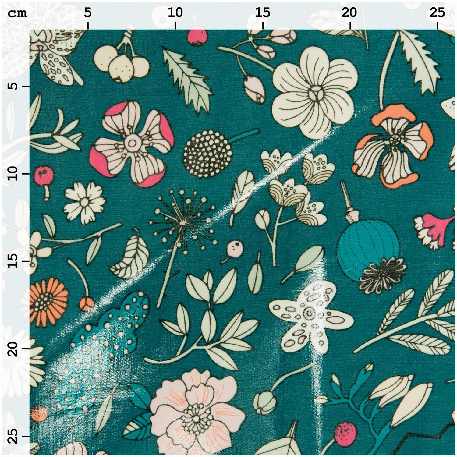 Druckstoff beschichtet Hygge Blumen grün-neon 140cm von Rico Design