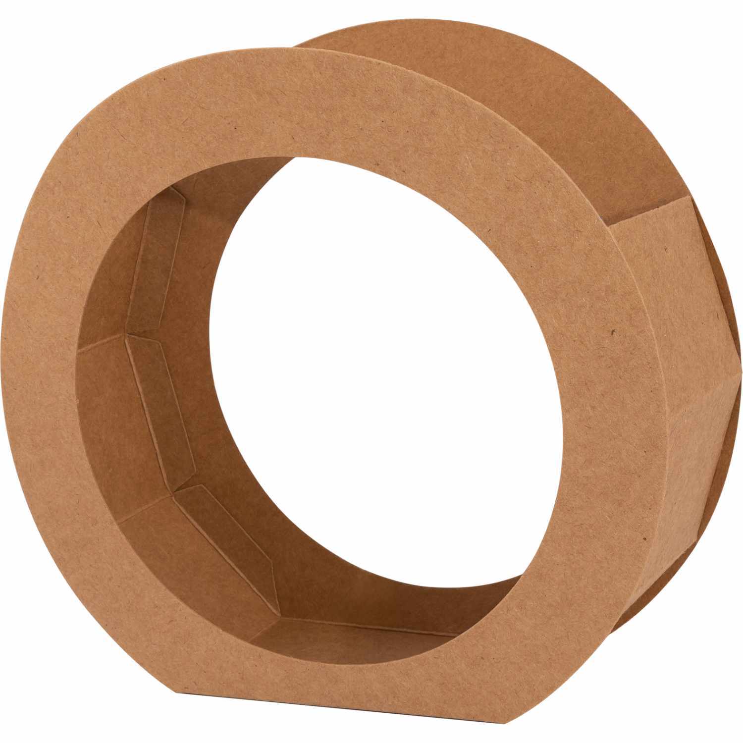 Laternenrohlinge Kraftkarton 19cm 5 Stück: Runde, braune Kartonform von folia, ideal für kreative Bastelprojekte.