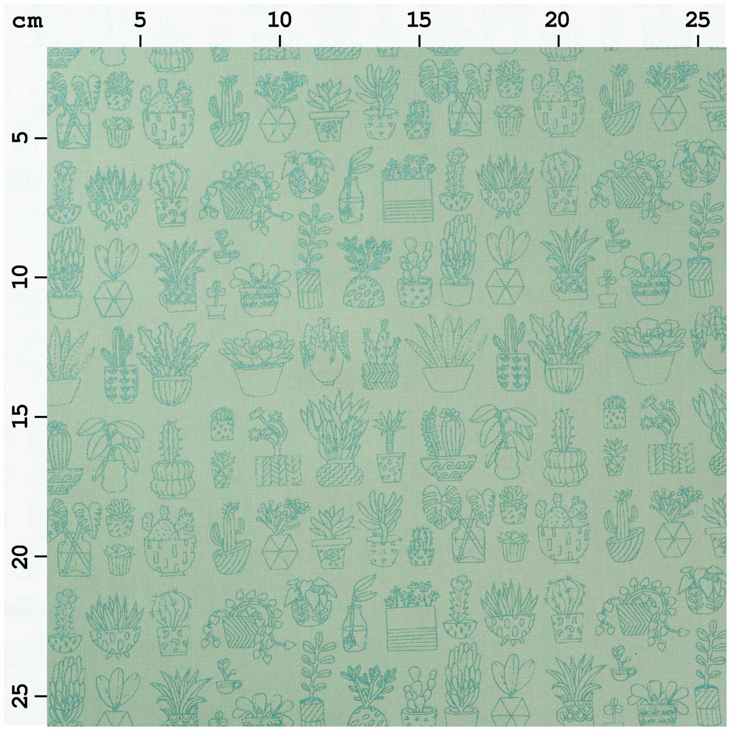 Druckstoff Hygge Kakteen mint-metallic 140cm von Rico Design