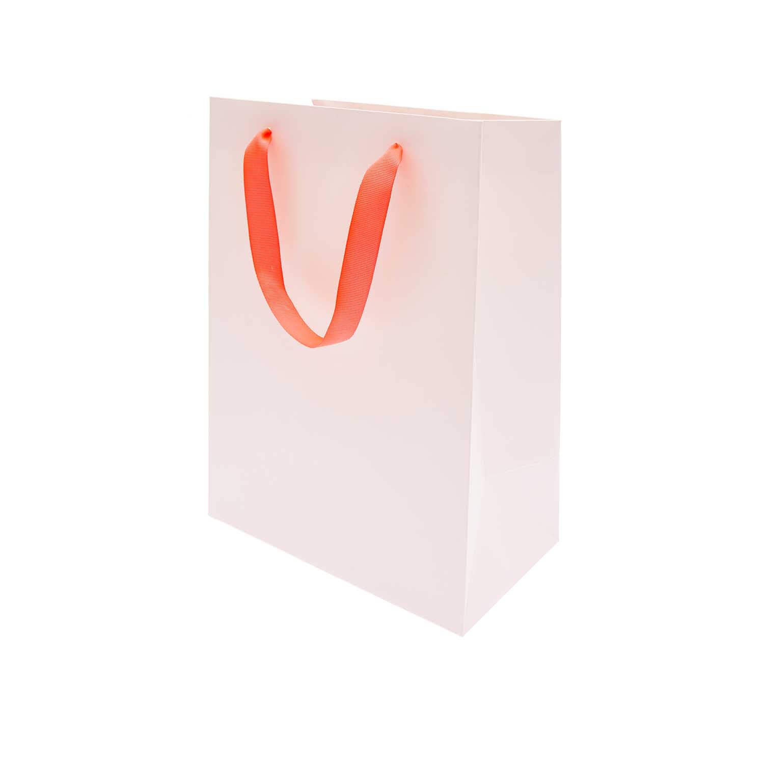 Paper Poetry Geschenktüte mit rosa Griffen, ideal für Geschenke, von Rico Design, 18x26x12cm.