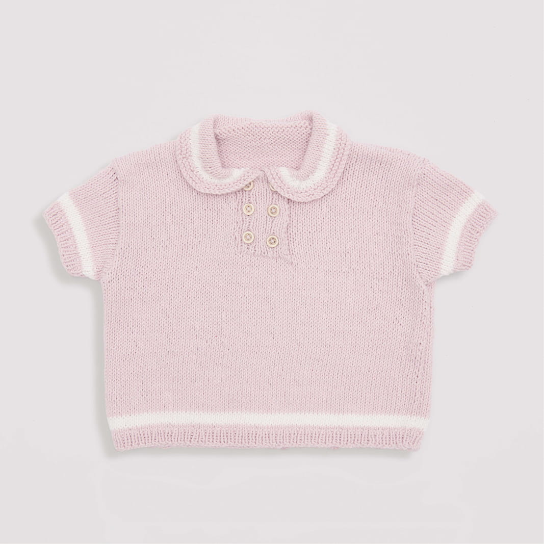 Gestricktes Baby Shirt rosa: Modell 16 aus dem Heft Rico Baby 039