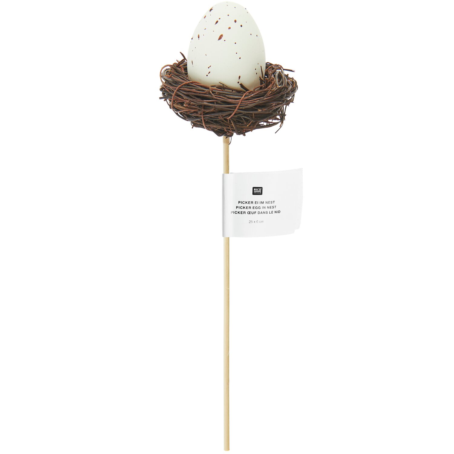 Stecker Ei im Nest 25x6cm Farbe Weiß von Rico Design