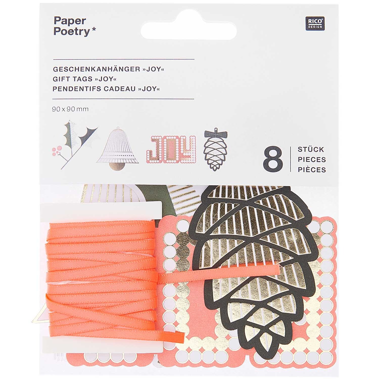 Paper Poetry Geschenkanhänger Christmas Figuren 8 Stück von Rico Design