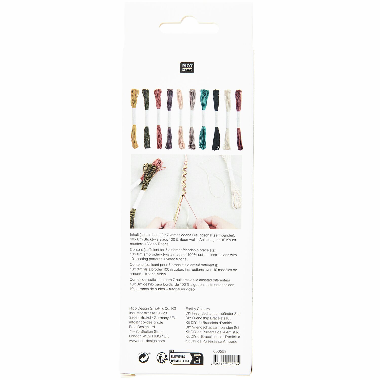 DIY Freundschaftsarmbänder Set Earthy Colours von Rico Design
