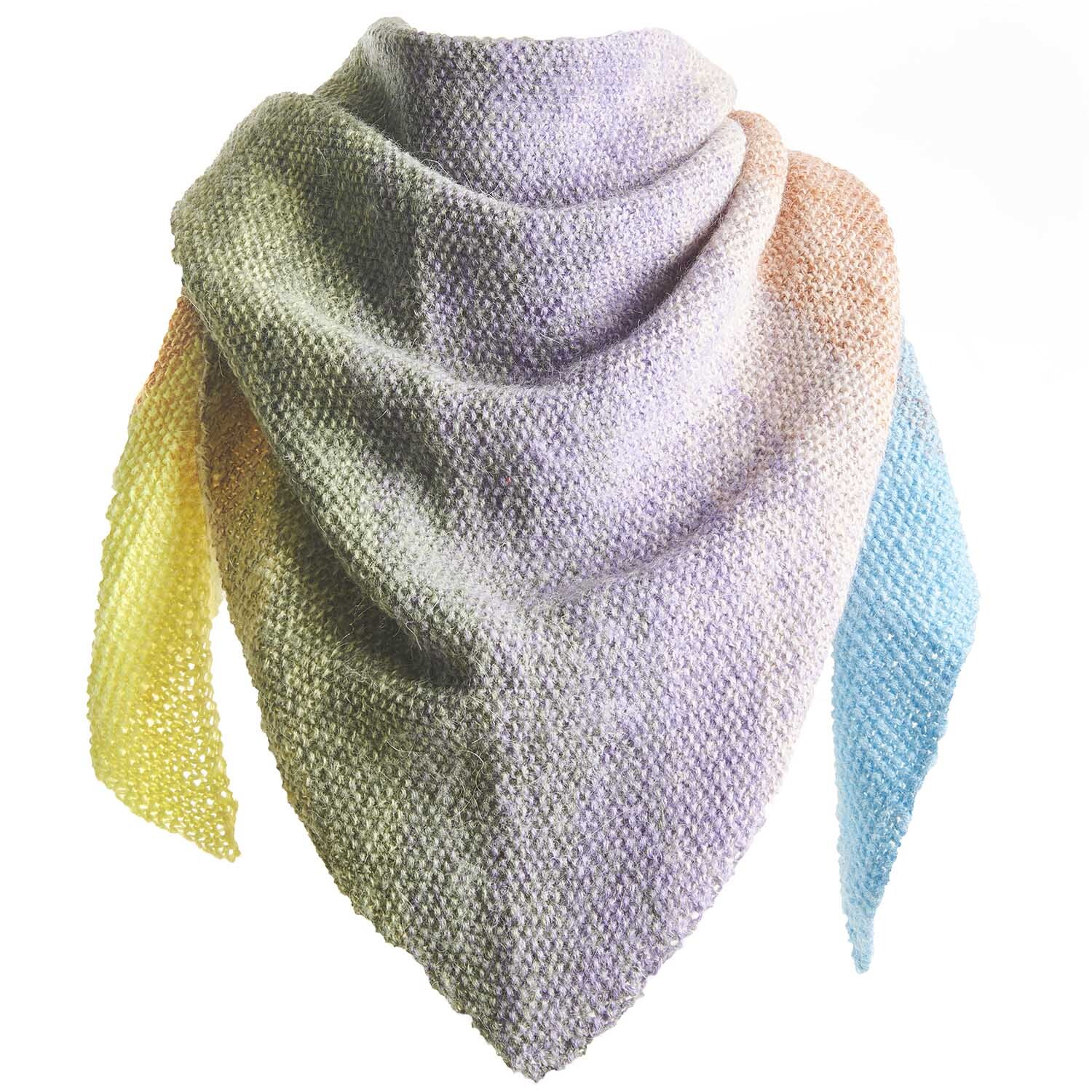 Creative Alpaca Dégradé Lucky 8: Weiches, farbenfrohes Tuch in Pastelltönen, ideal für den Sommer.