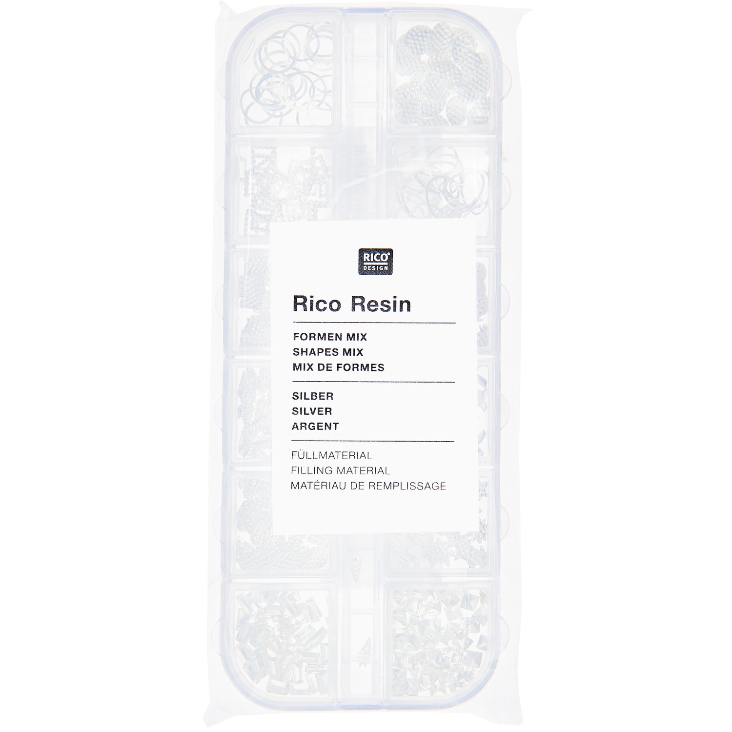 Füllmaterial für Resin Formen Mix Silber  12x8g von Rico Design