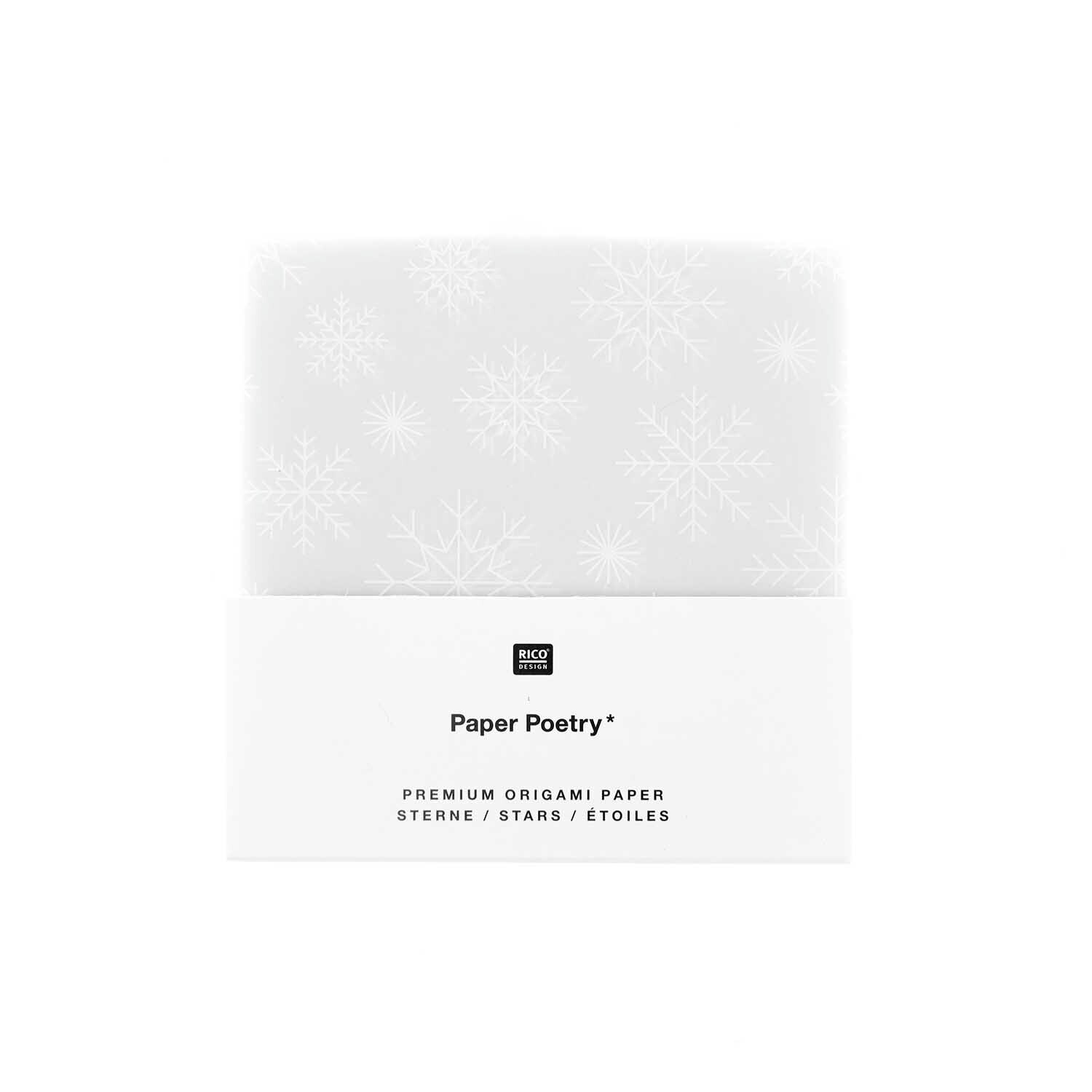 Paper Poetry Bascetta Origamipapier Schneeflocken Weiß 32 Blatt von Rico Design