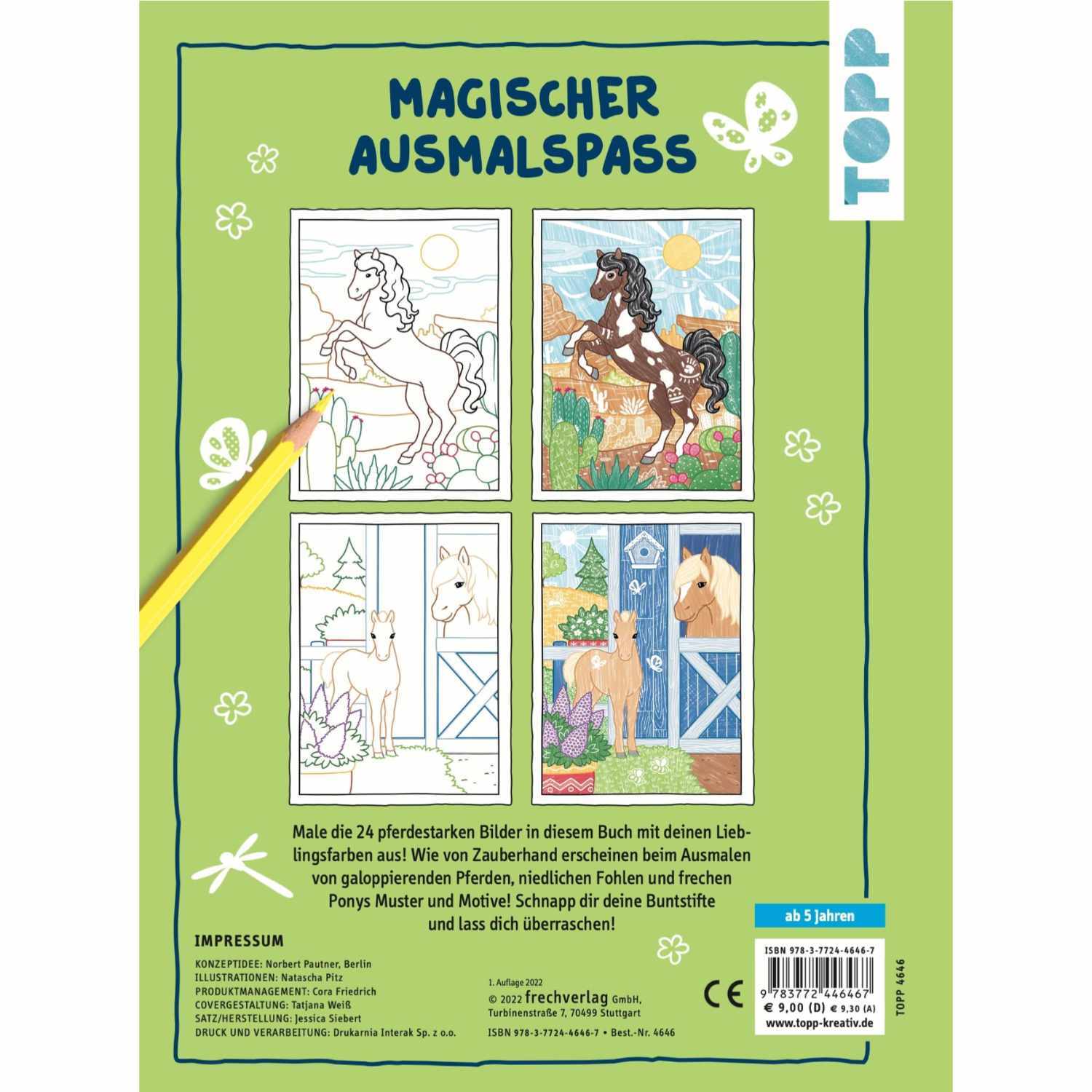 Zauberpapier - Das gro0e Malbuch Pferde von frechverlag