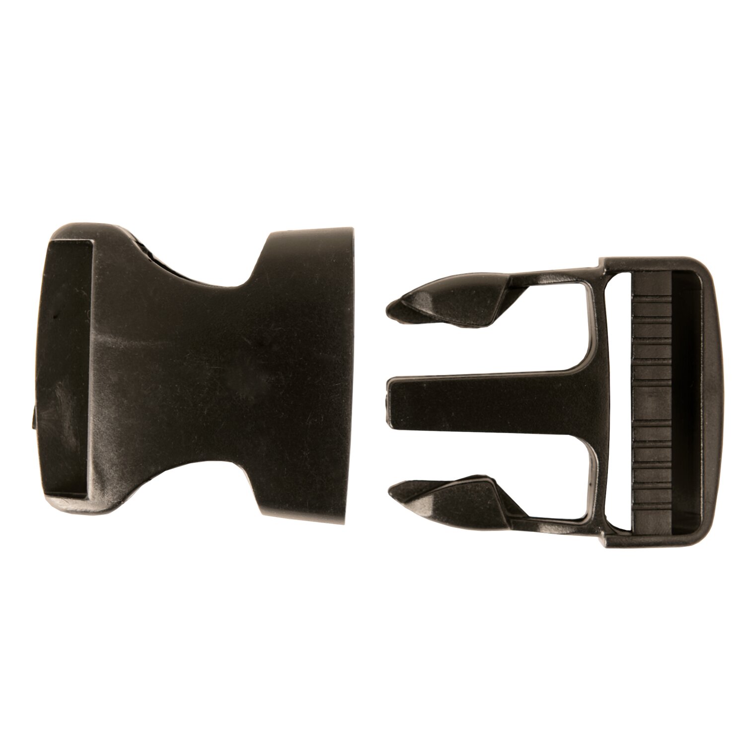 Steckverschluss mit Schnalle schwarz, Kunststoffclip von Rico Design, zweiteiliges Zubehör für Gurte, Breite 40mm, ideal für Taschen, Rucksäcke und Hundeleinen