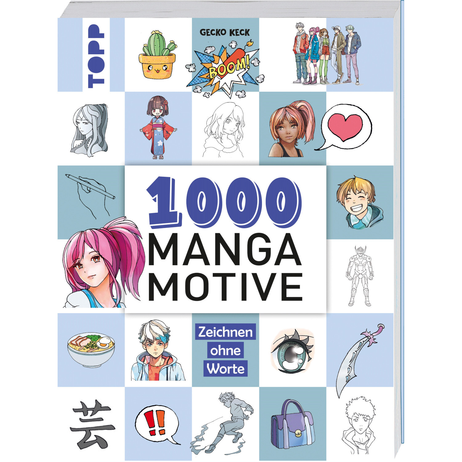 10 Manga Motive: Ein Buch von TOPP mit vielfältigen Manga-Illustrationen und Zeichenanleitungen.