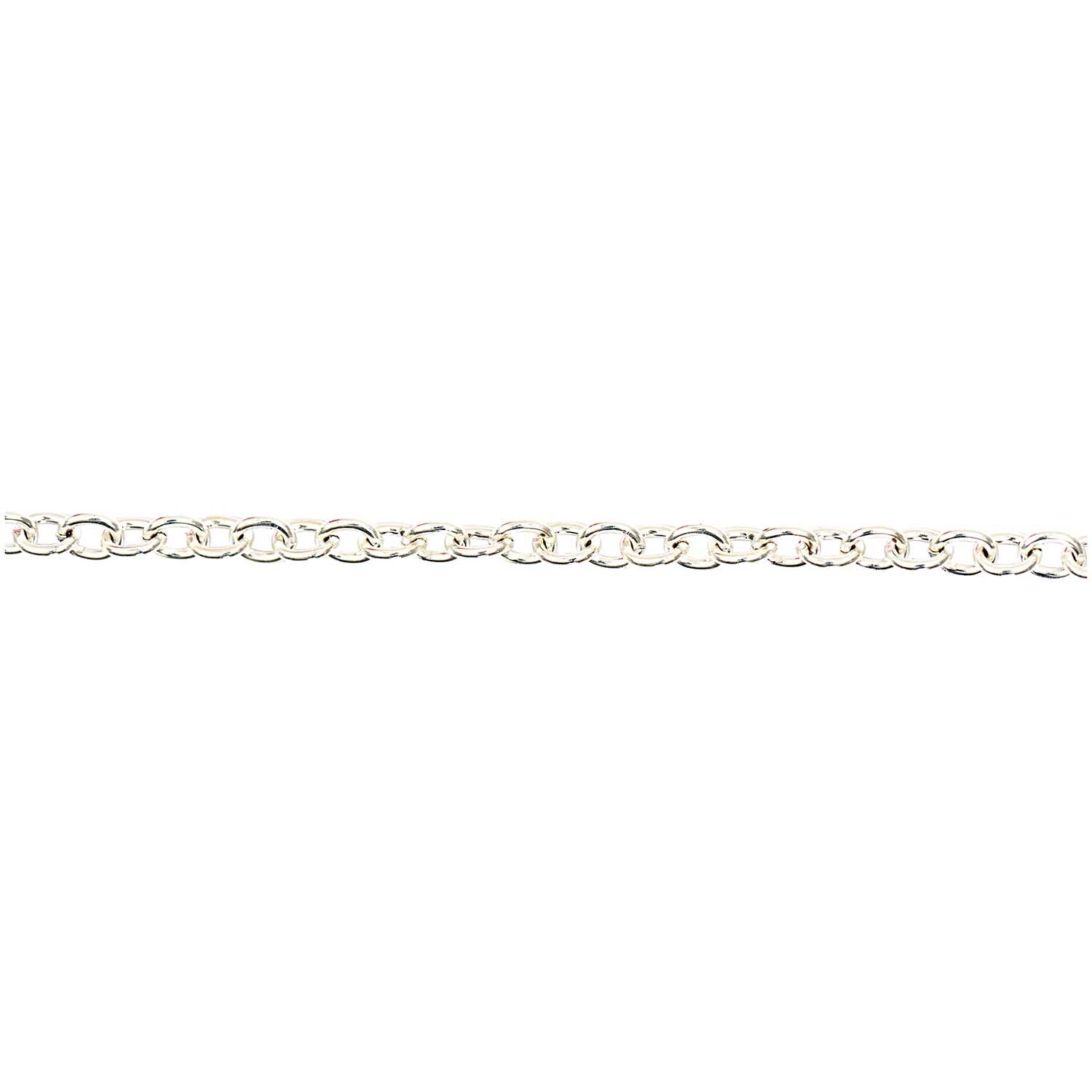 Gliederkette silber 7-8mm 1m von Rico Design, zeigt eine feine, silberne Kette mit gleichmäßigen Gliedern.