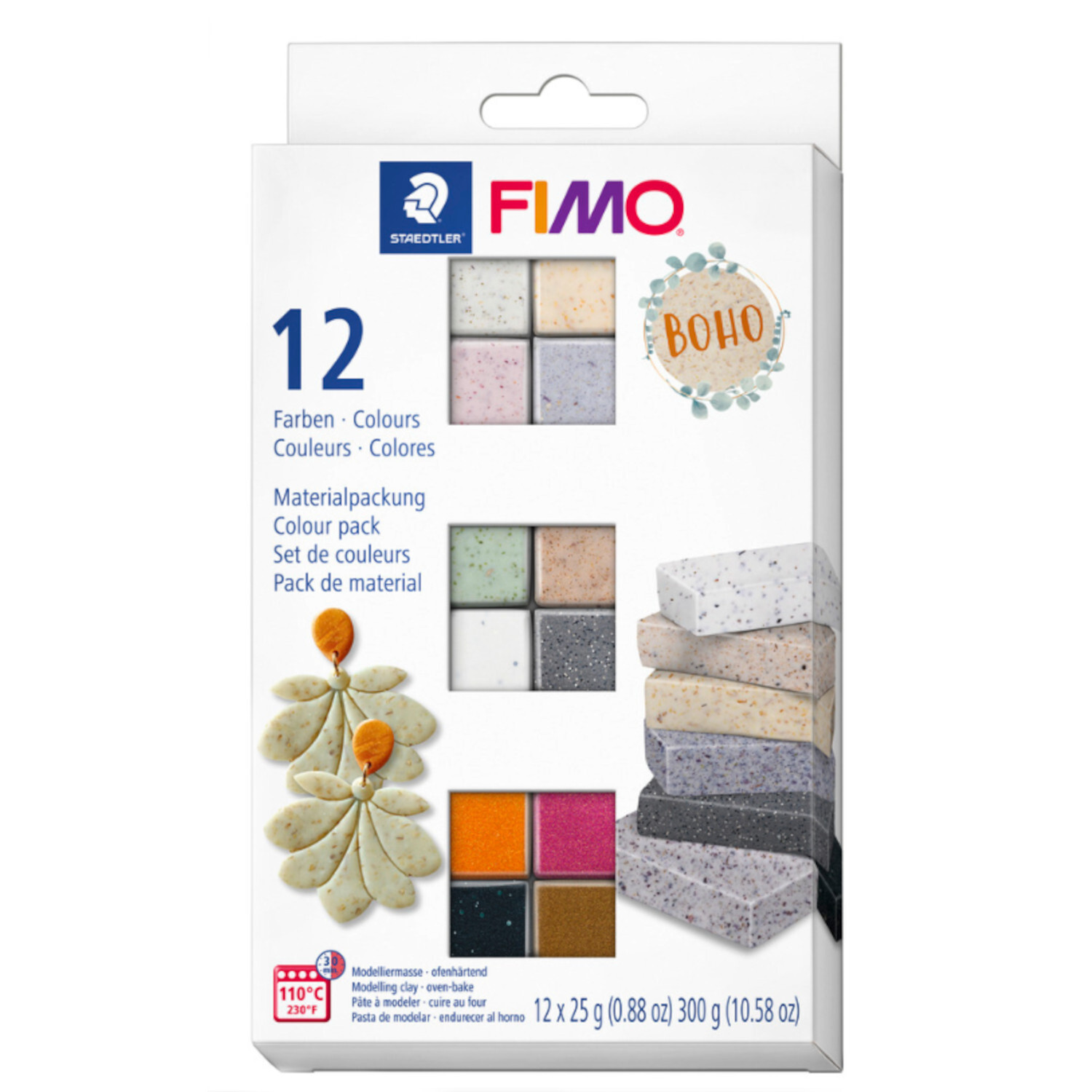 Modelliermasse Set von Staedtler mit 12 Farben, ideal für kreative Bastelprojekte und Schmuckdesign.