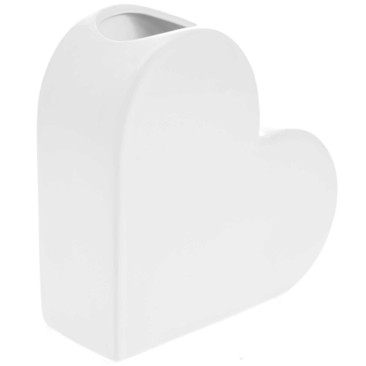Keramik Vase Herz groß 16x6x16cm in Herzform, ideal für Blumenarrangements, von Rico Design.