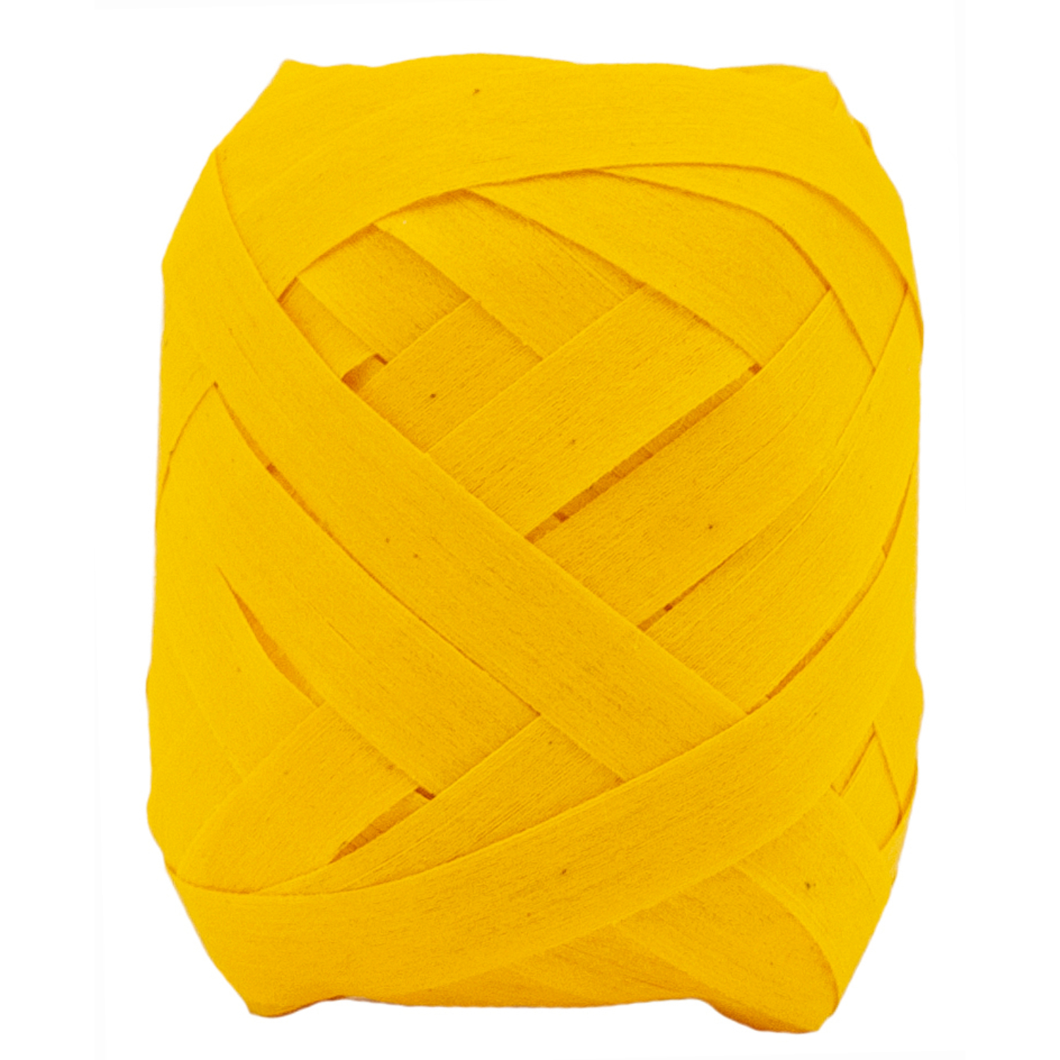 Baumwoll-Ringelband 10mm 12m in leuchtendem Gelb, ideal für kreative Bastelprojekte.