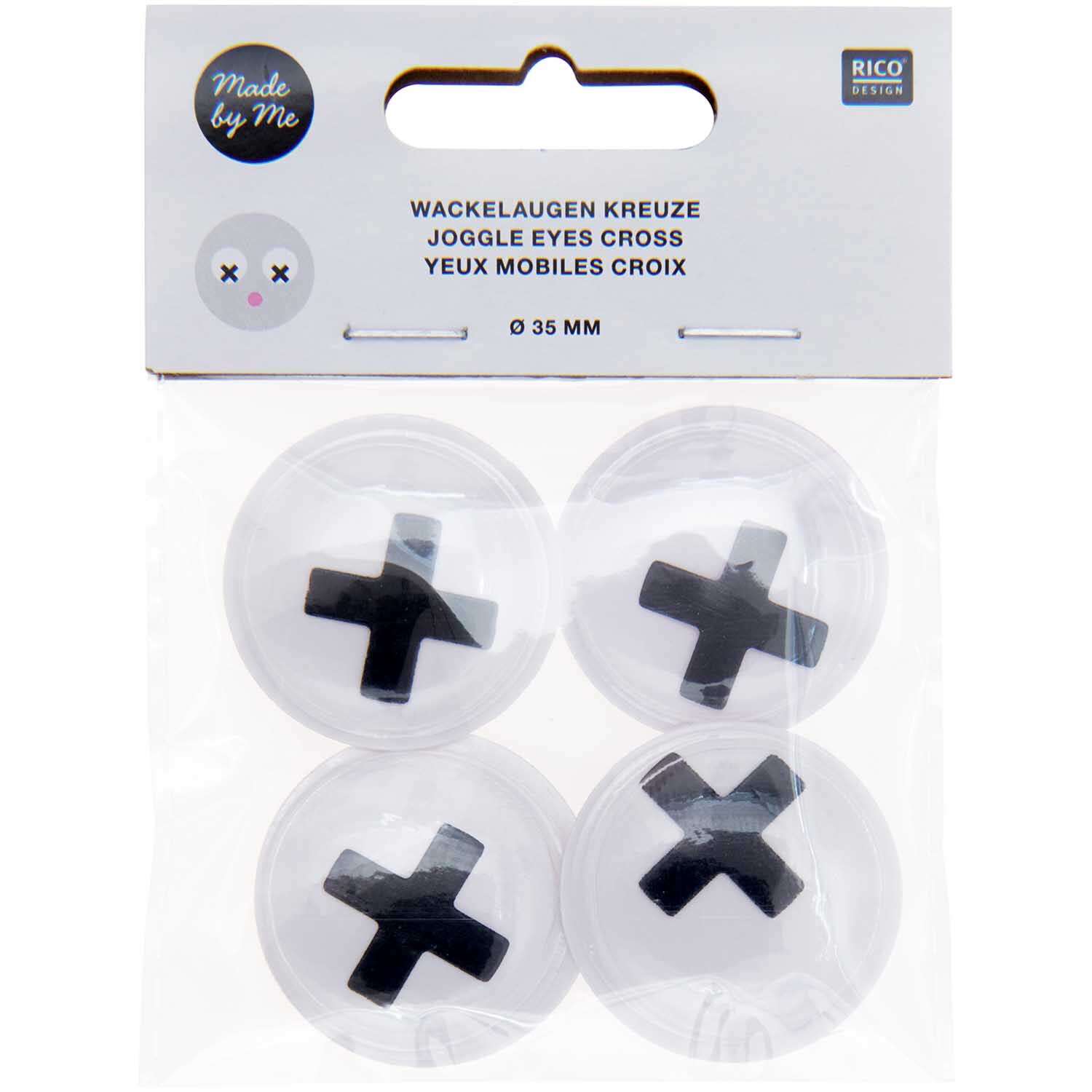 Wackelaugen Kreuze 35mm 4 Stück von Rico Design