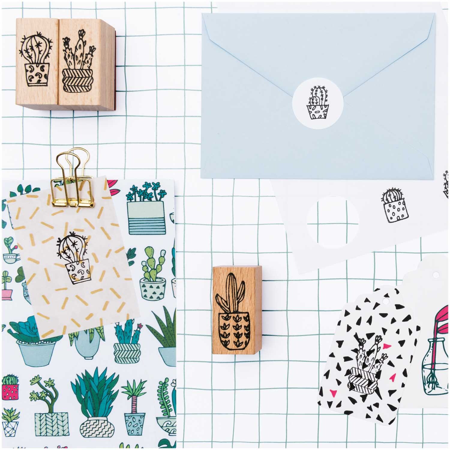 Paper Poetry Stempelset Hygge Cactus 7-teilig von Rico Design