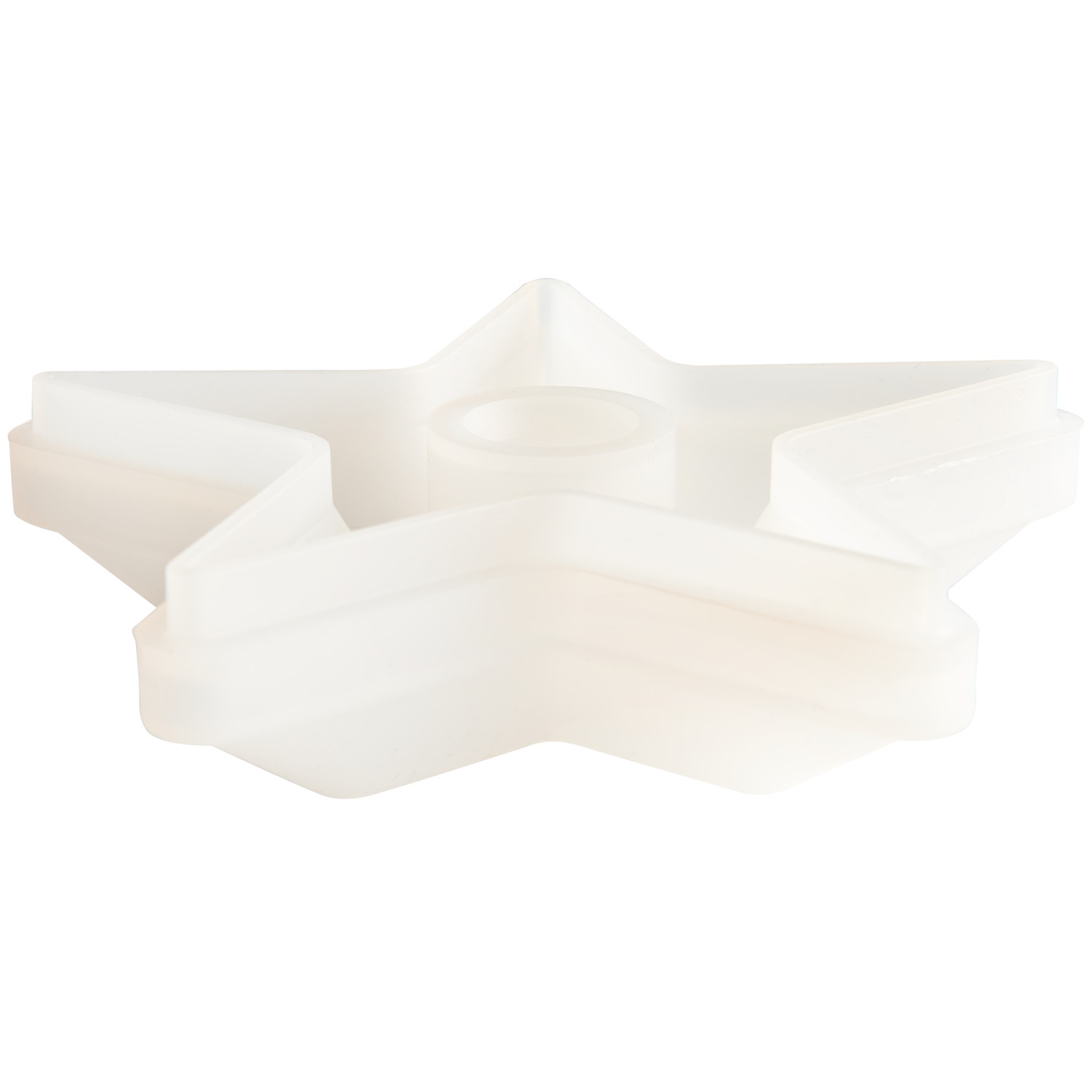 Silikon Gießform Kerzenhalter Stern von Rico Design in Weiß, sternförmig, 15x15x3,5cm.