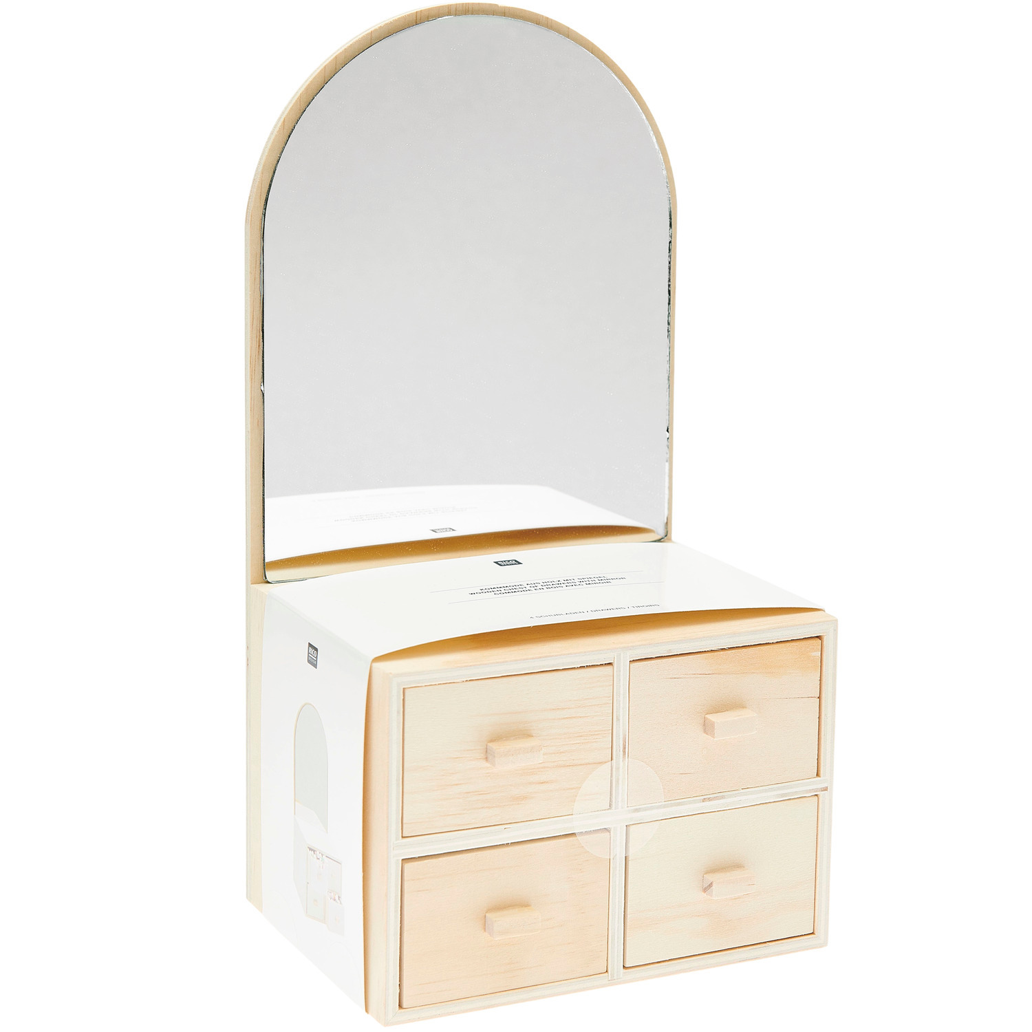 Kommode aus Holz mit Spiegel 15x11x28,5cm von Rico Design