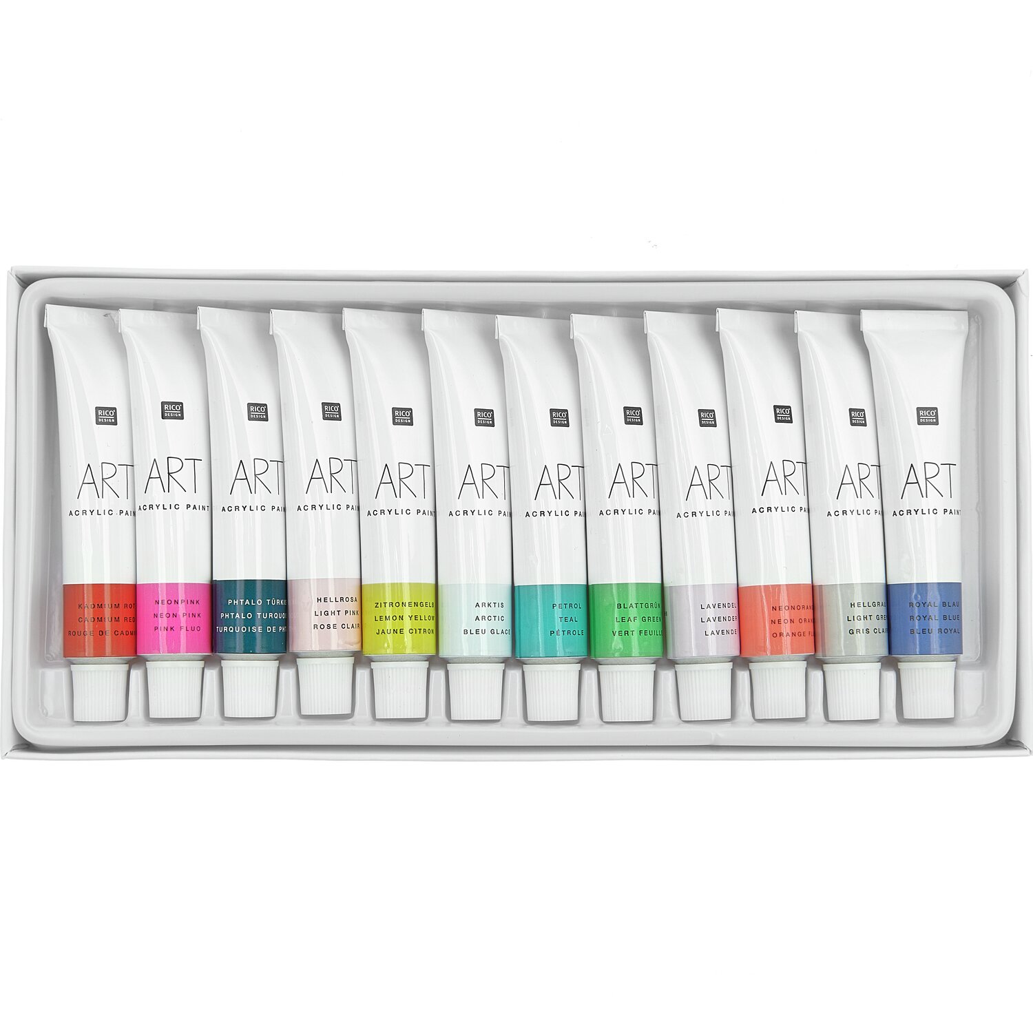 ART Künstler Acrylfarben-Set Fashion 12x12ml, vielseitige Farbtöne in Tuben, ideal für kreative Projekte und Kunstwerke.