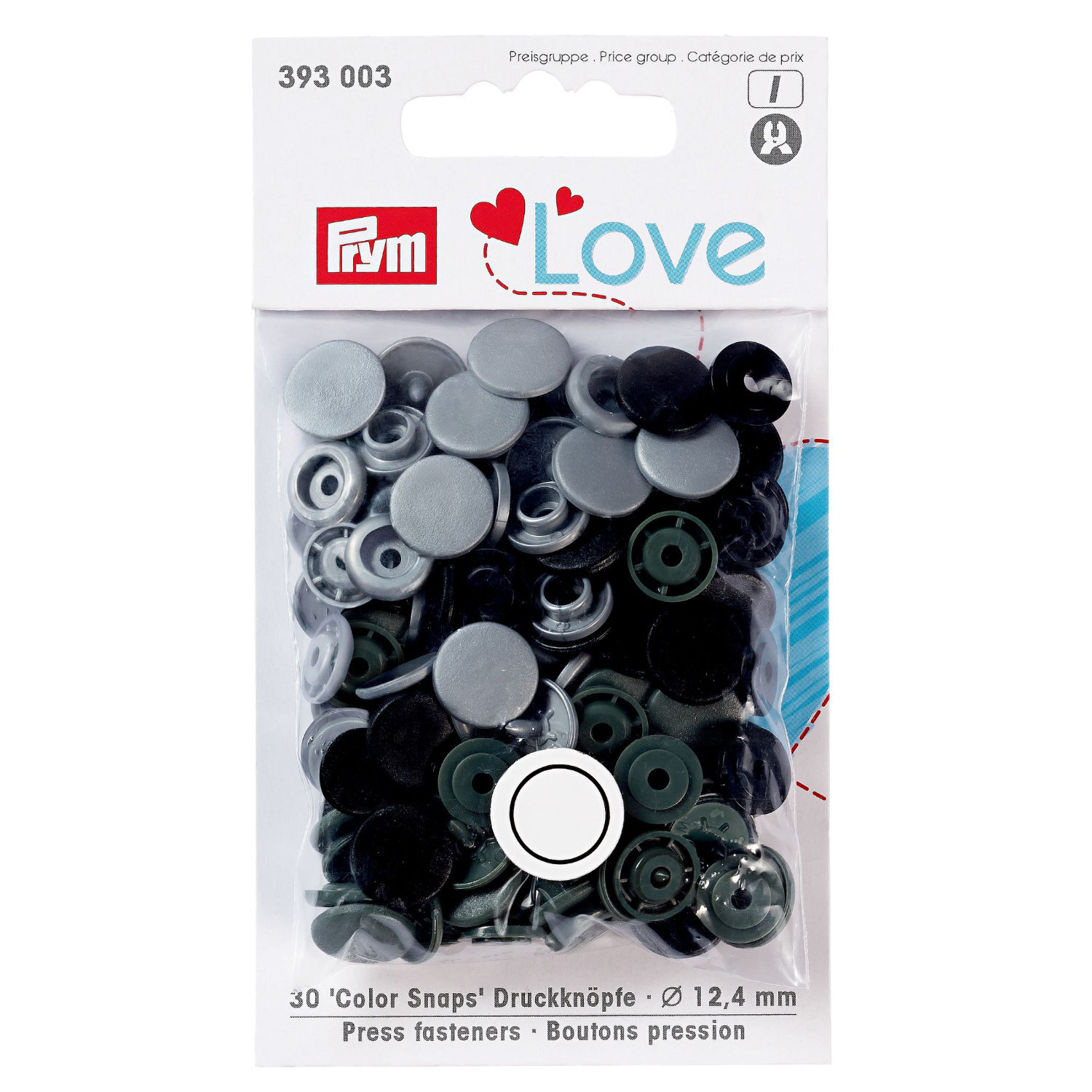 Druckknöpfe Color Grau  Ø12,4mm 30 Stück von Prym Consumer Europe 