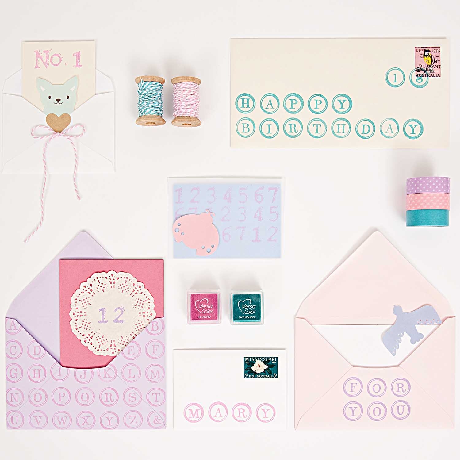 Paper Poetry Baumwollgarn rosa-weiß 15m von Rico Design