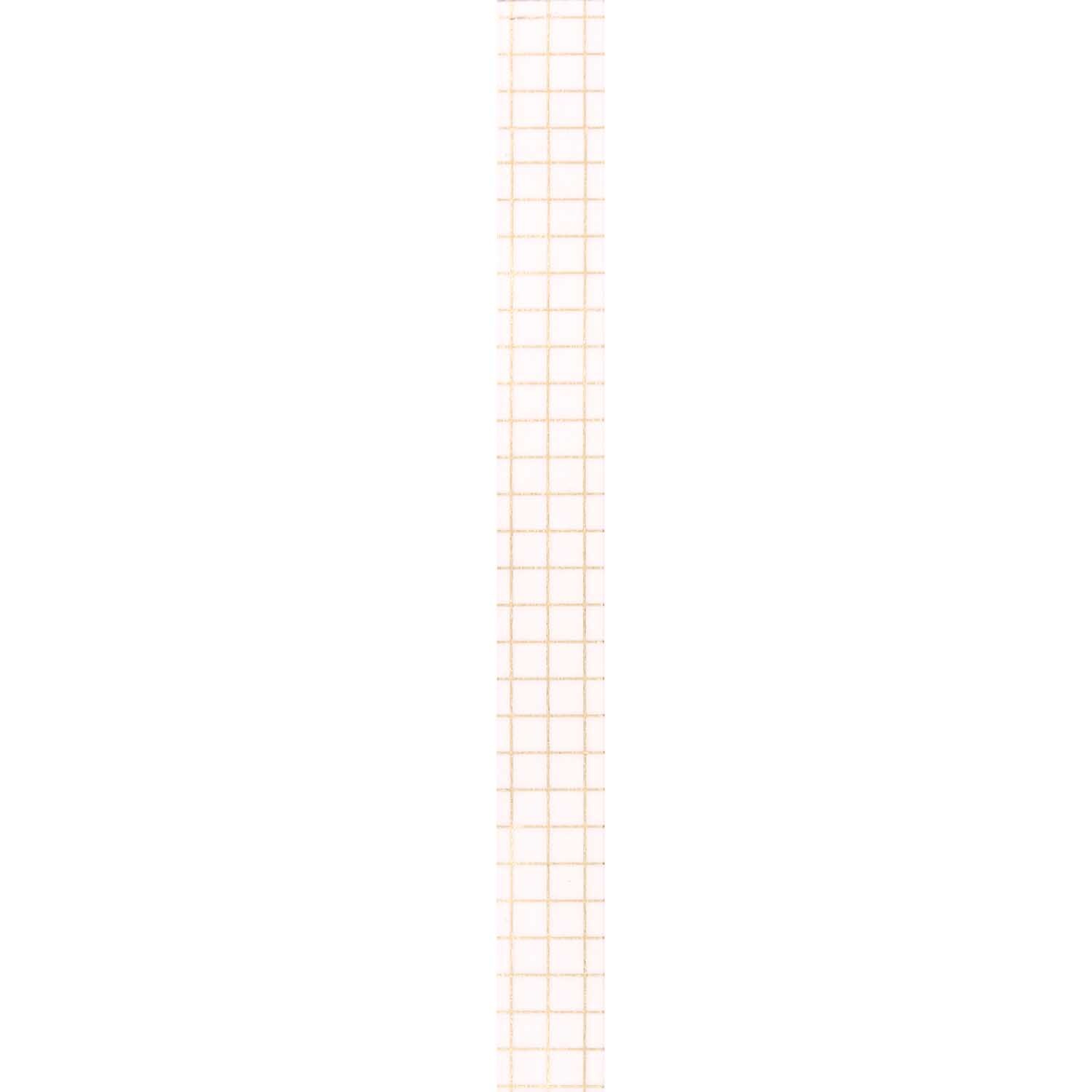Paper Poetry Tape kariert weiß-gold, 1,5 cm breit, 10 m lang, von Rico Design, auf weißem Hintergrund.
