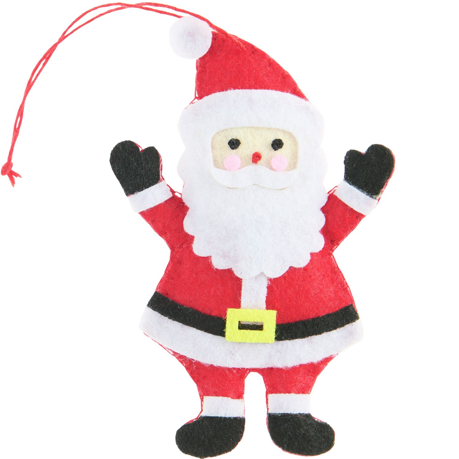 Aufhänger Filz-Weihnachtsmann Rot/Weiß: Niedlicher Weihnachtsmann aus Filz mit rotem Hut und weißem Bart, ideal als Dekoration.
